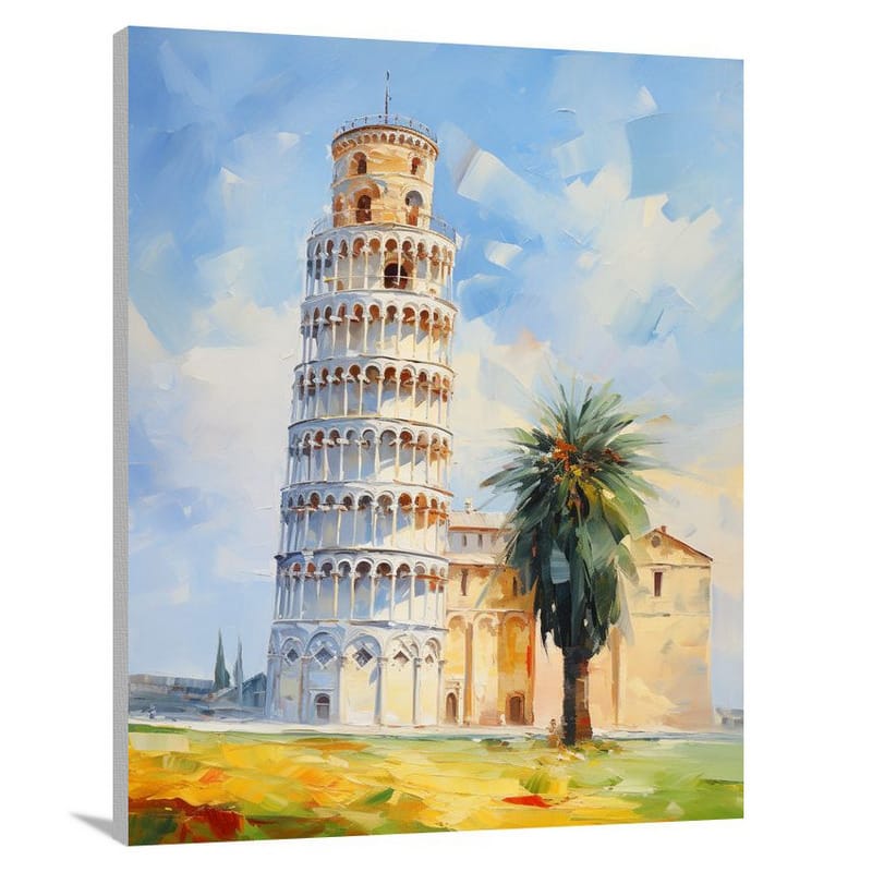 Leaning Tower of Pisa: Majestic Defiance - Impressionist - Canvas Print