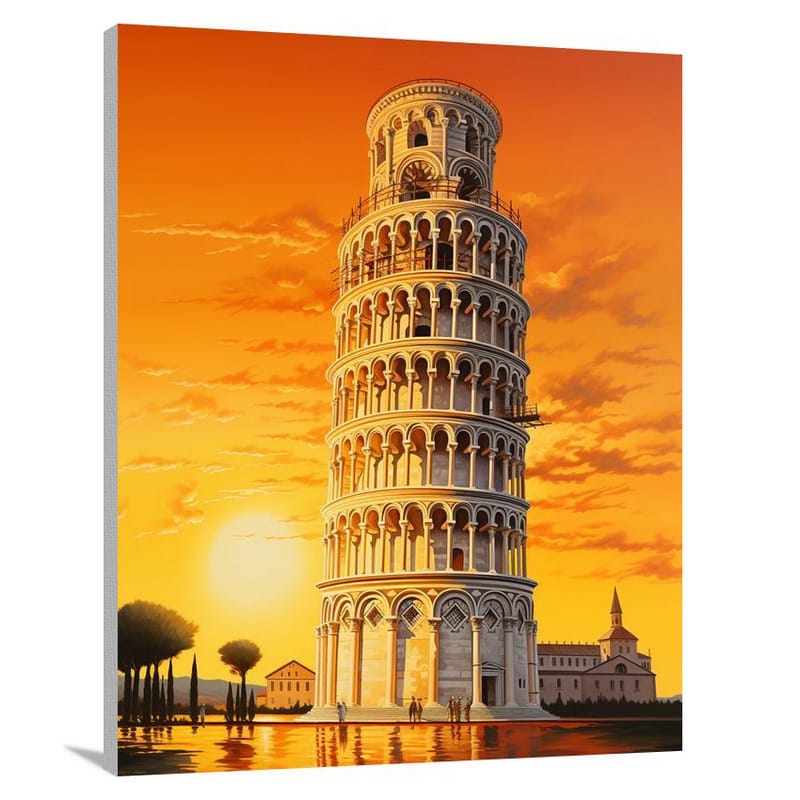 Leaning Tower Serenity - Contemporary Art - Canvas Print
