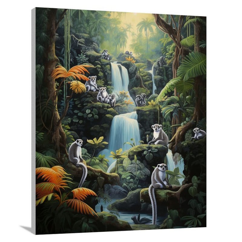 Lemur's Jungle Symphony - Canvas Print