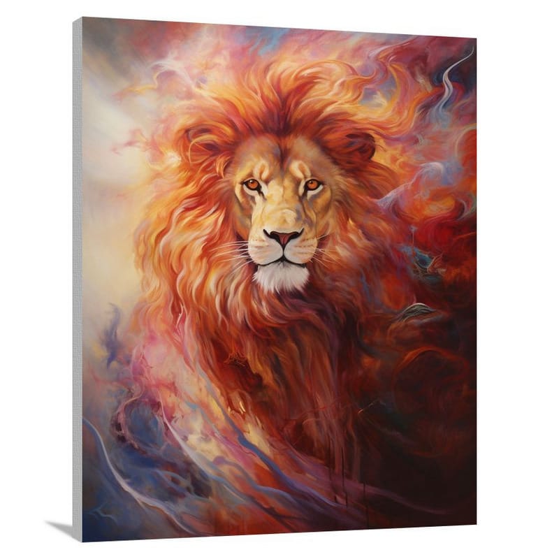 Leo's Fiery Reign - Contemporary Art - Canvas Print