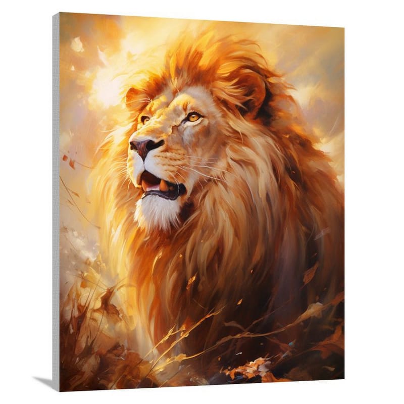 Leo's Golden Majesty - Impressionist - Canvas Print
