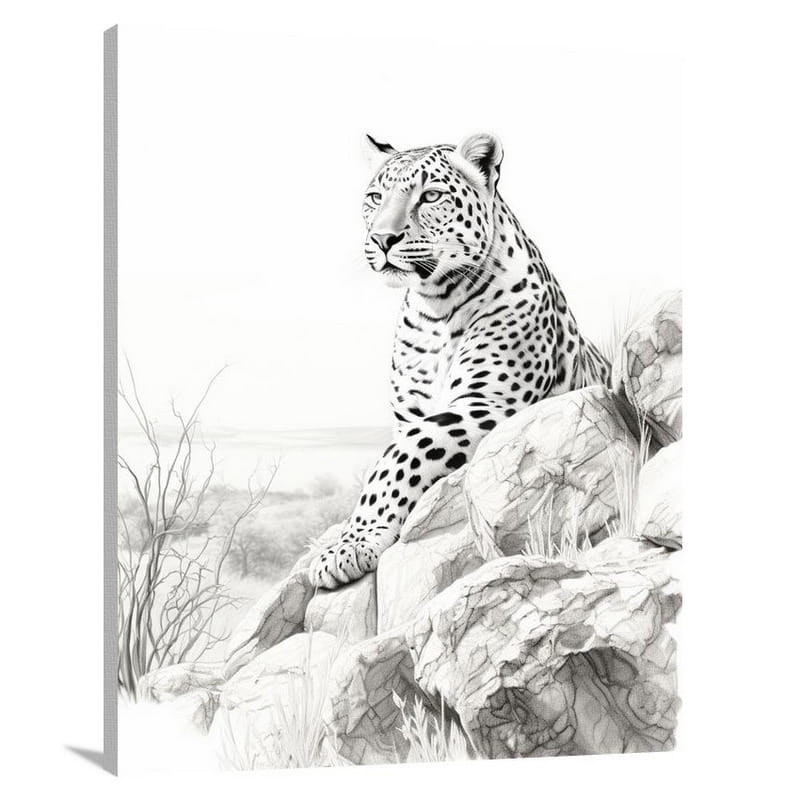 Leopard's Serene Serengeti - Canvas Print