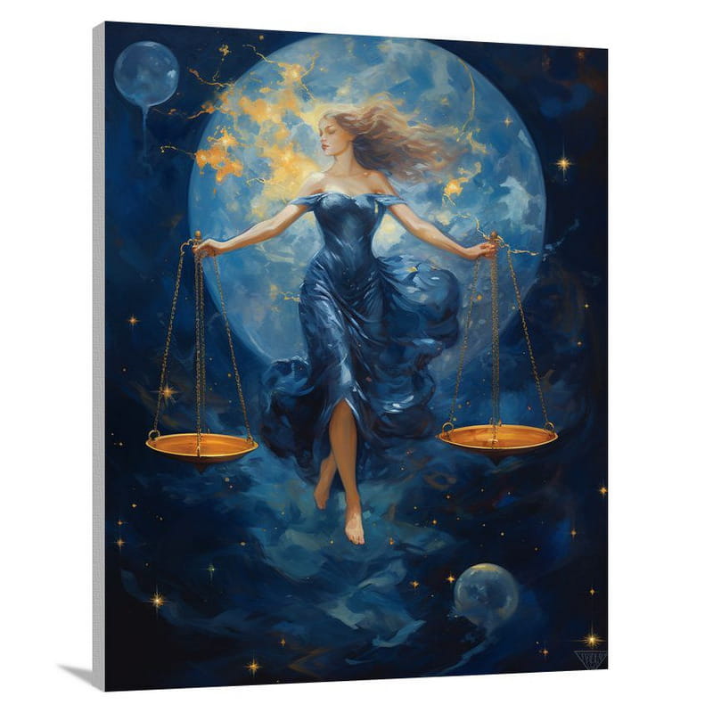 Libra's Celestial Balance - Canvas Print