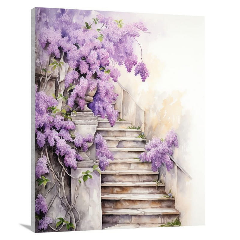 Lilac Cascade - Watercolor - Canvas Print