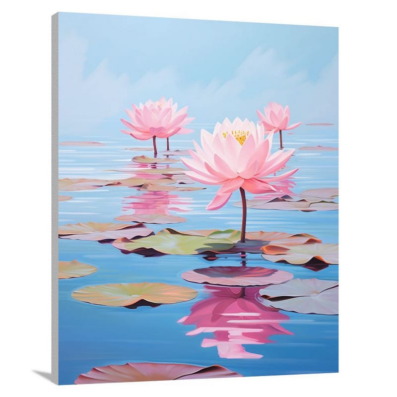 Lily's Serene Reflections - Canvas Print