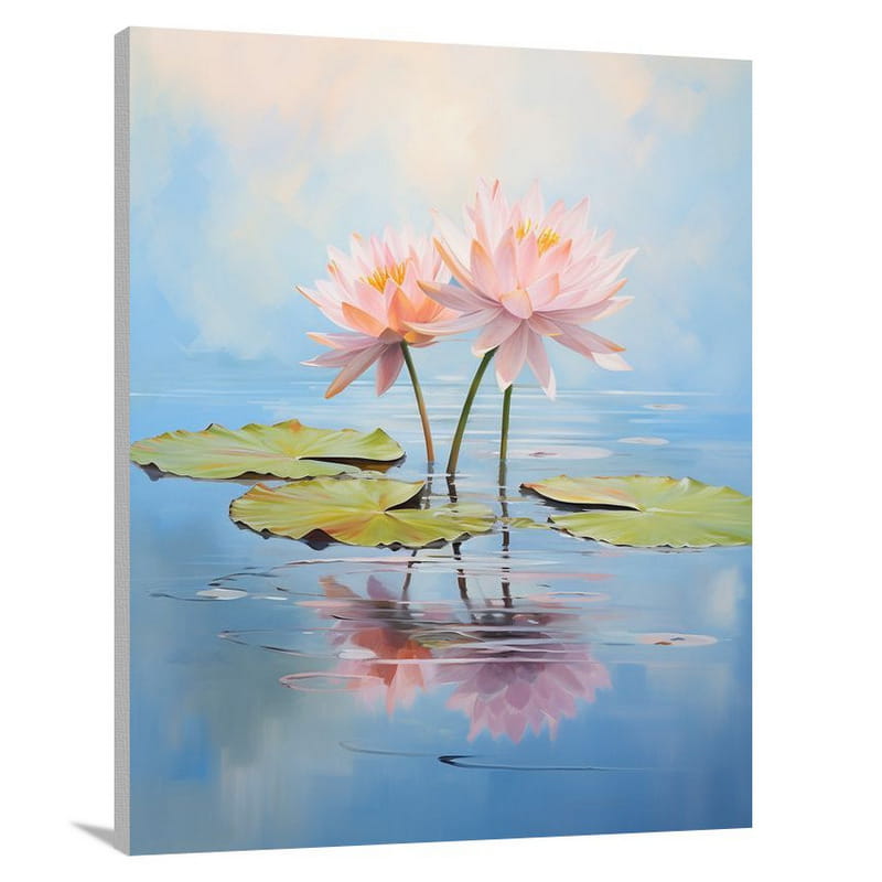 Lily's Serene Reflections - Minimalist - Canvas Print