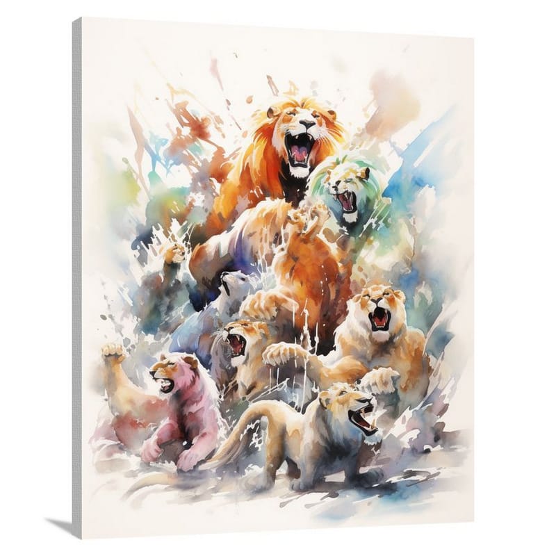 Lion's Serengeti Symphony - Canvas Print