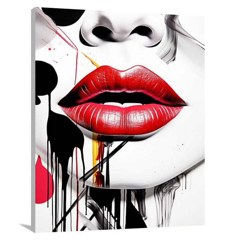 Lip Couture - Black And White 2 - Canvas Print