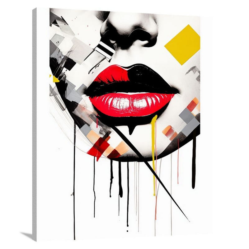 Lip Couture - Black And White - Canvas Print