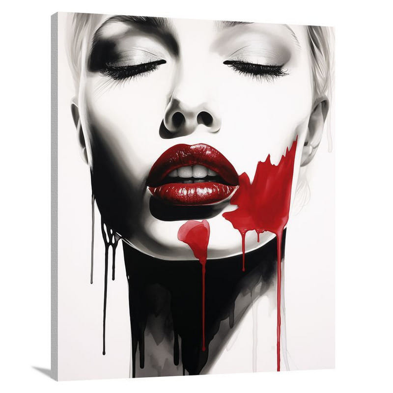 Lip Noir: Fashion's Rebellion - Canvas Print
