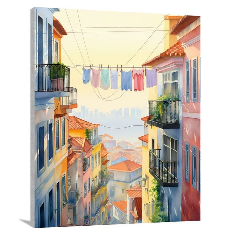 Lisbon's Morning Tapestry - Canvas Print