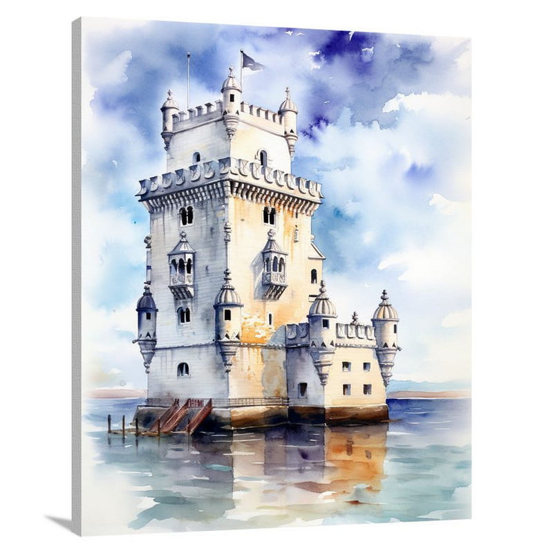 Lisbon's Resilient Majesty - Watercolor - Canvas Print