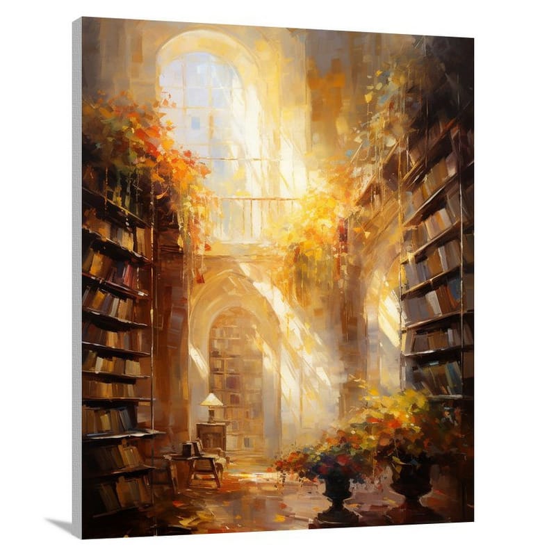 Literature's Golden Whispers - Canvas Print