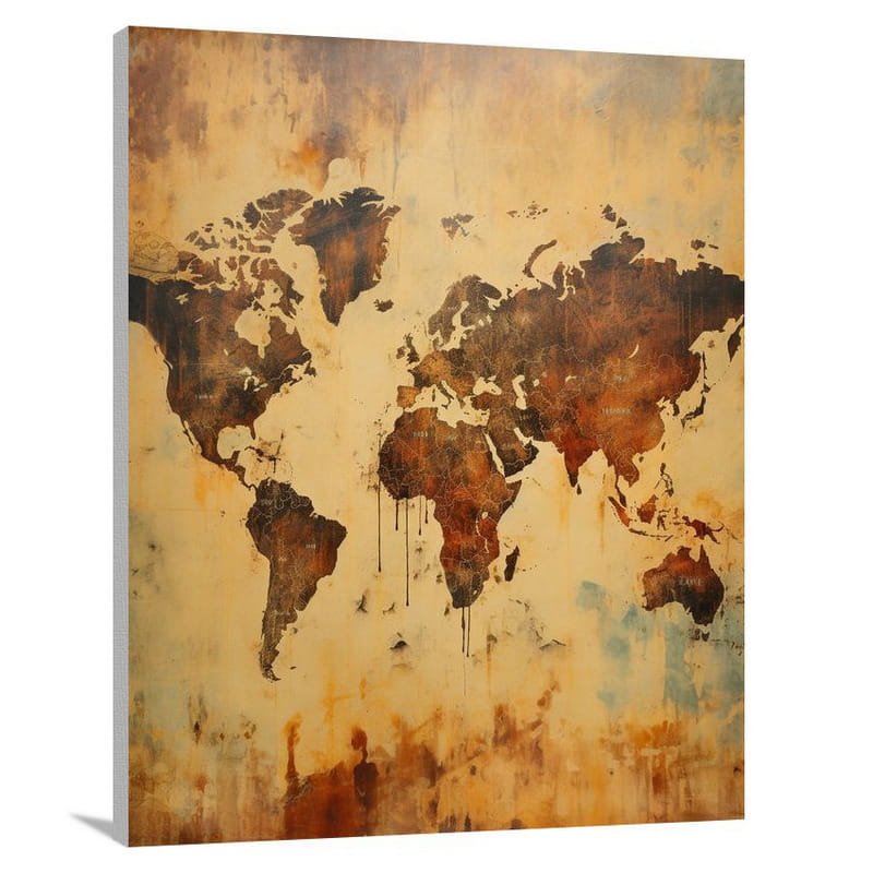 Living Tapestry: Antique World Map - Canvas Print