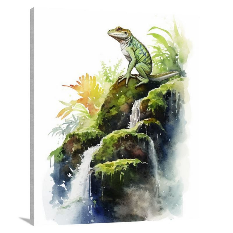 Lizard's Gaze - Watercolor - Canvas Print