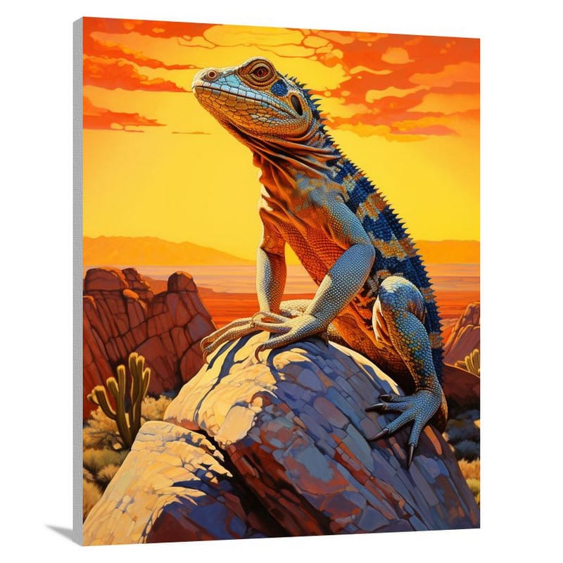 Lizard's Golden Glow - Canvas Print