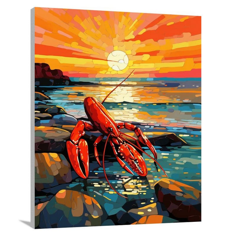 Lobster's Fiery Triumph - Canvas Print