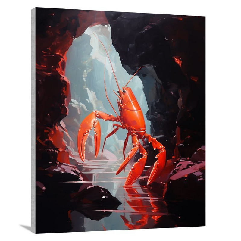Lobster's Luminous Journey - Canvas Print