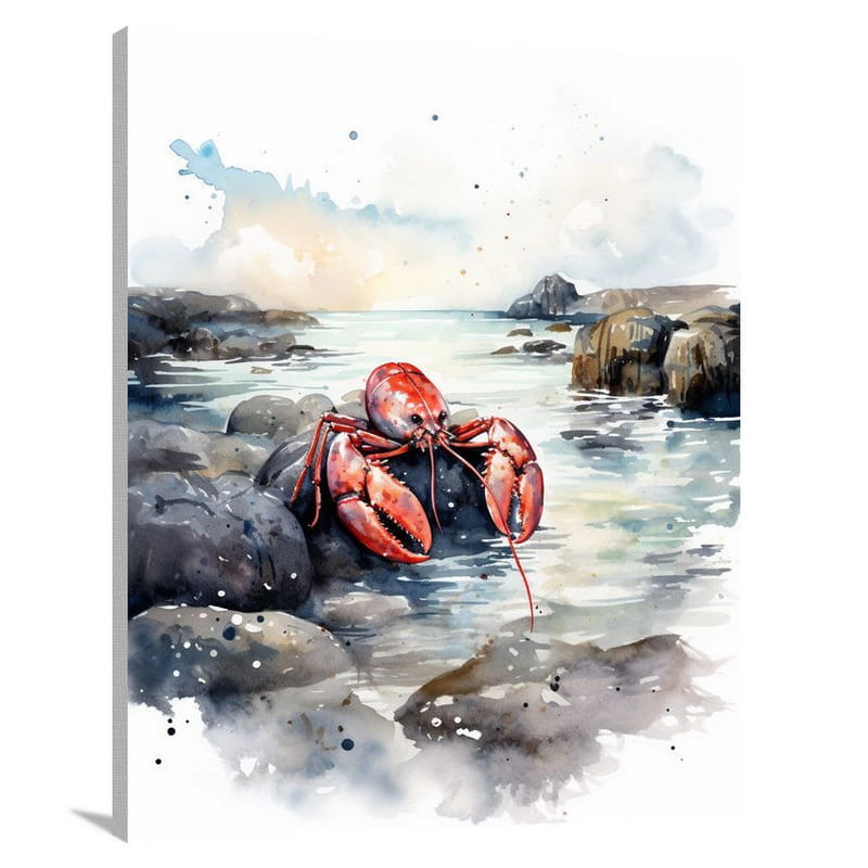 Lobster's Moonlit Majesty - Canvas Print