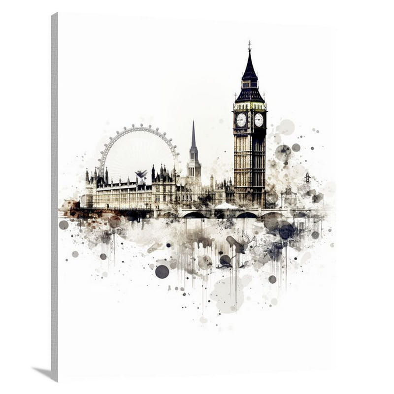 London Skylines: Urban Symphony - Black And White - Canvas Print