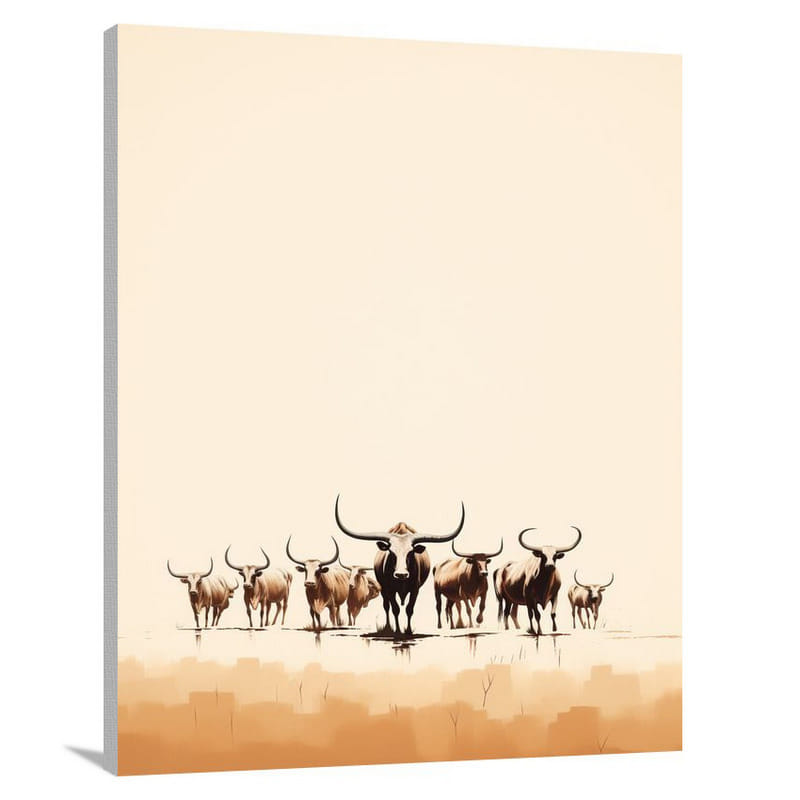 Longhorn's Wild Frontier - Canvas Print