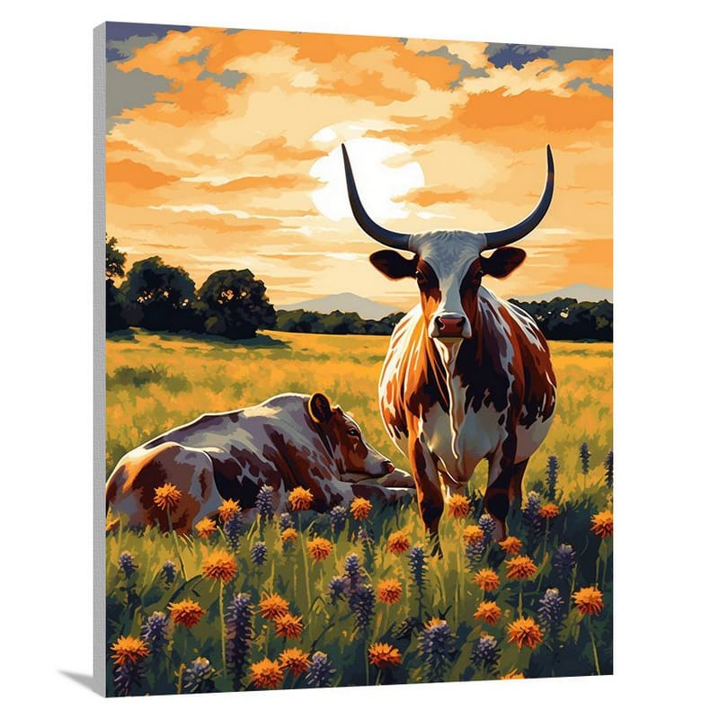 Longhorn Serenity - Canvas Print