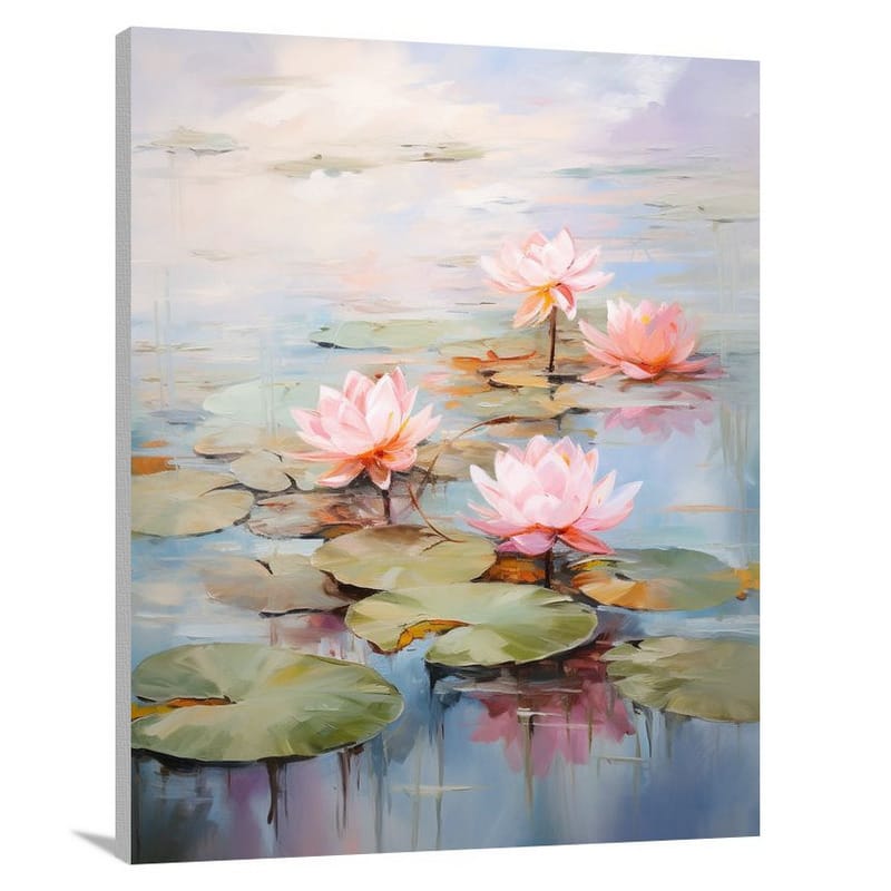 Lotus Blooms - Impressionist - Canvas Print