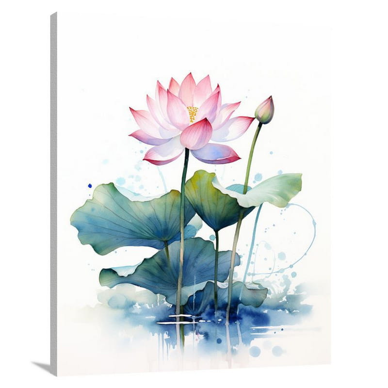 Lotus Blossom: A Solitary Resilience - Canvas Print