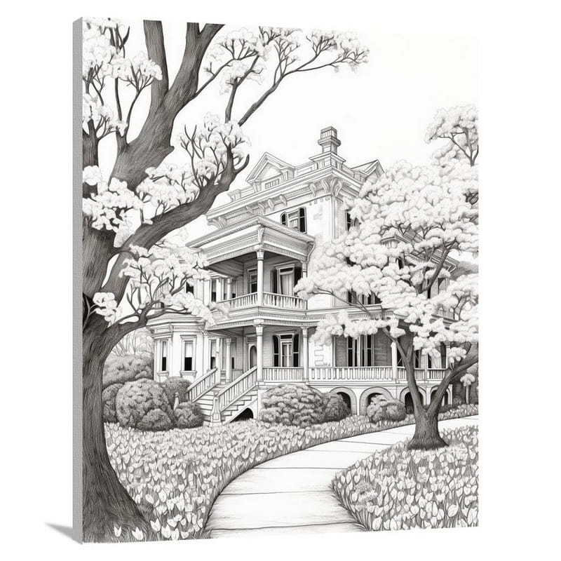 Louisiana Magnolia Mansion - Canvas Print