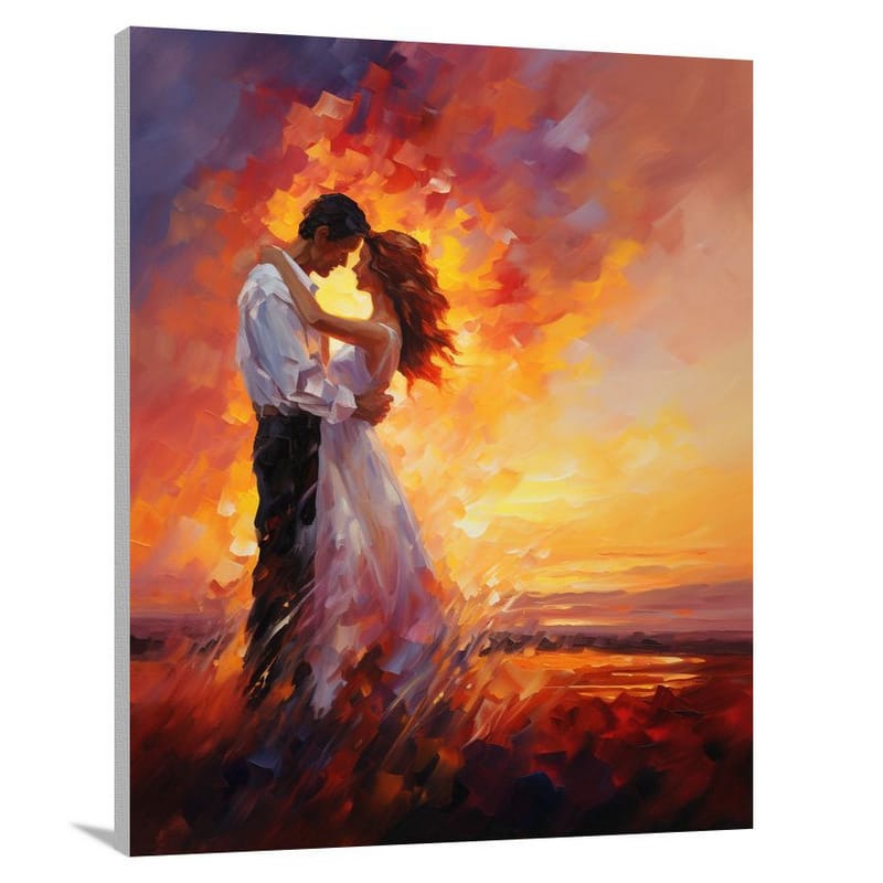 Love's Fiery Embrace - Impressionist - Canvas Print