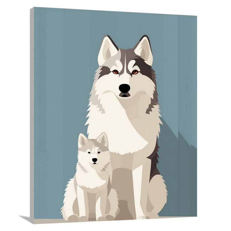 Loyal Guardians: Siberian Husky - Canvas Print