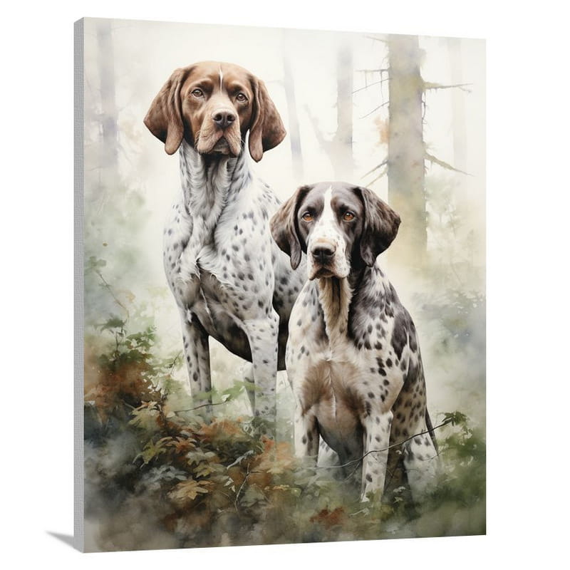 Loyal Watchfulness: Pointer & Setter - Watercolor - Canvas Print