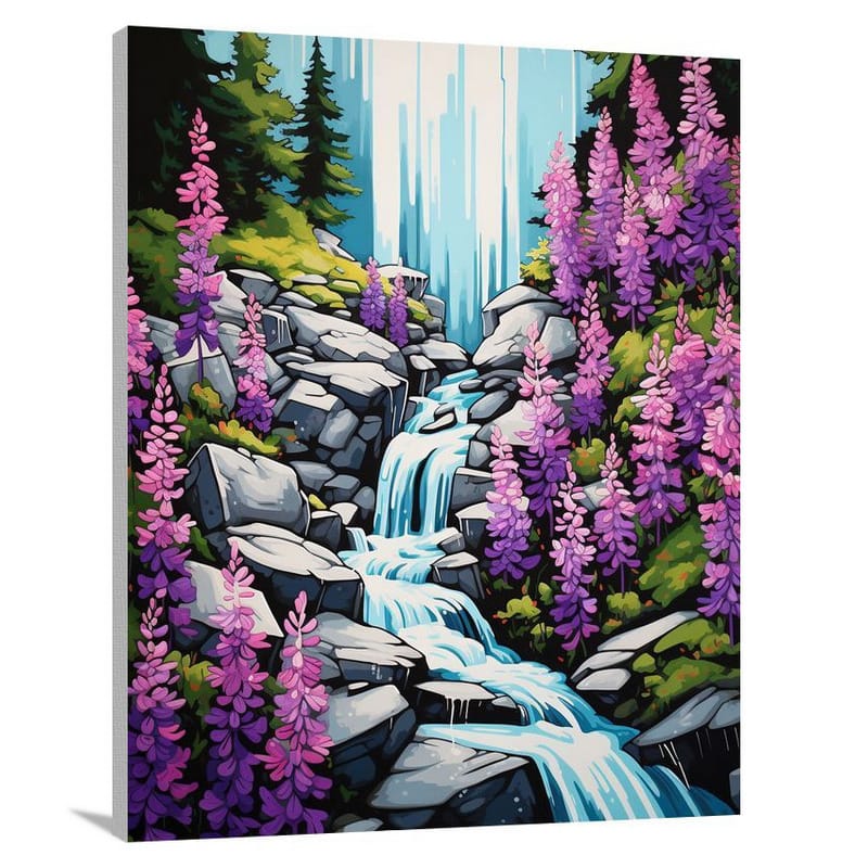 Lupine Cascade - Pop Art - Canvas Print