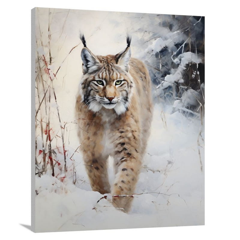 Lynx's Winter Stroll - Canvas Print