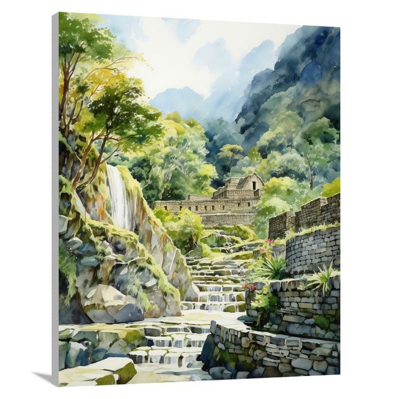 Machu Picchu's Serene Sanctuary - Canvas Print