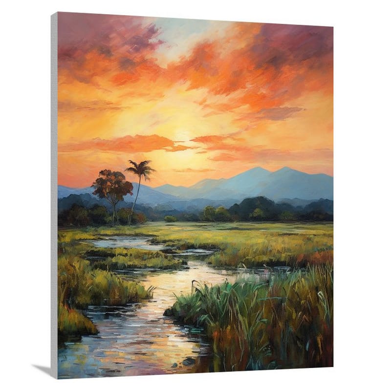 Madagascar's Serene Sunset - Impressionist - Canvas Print