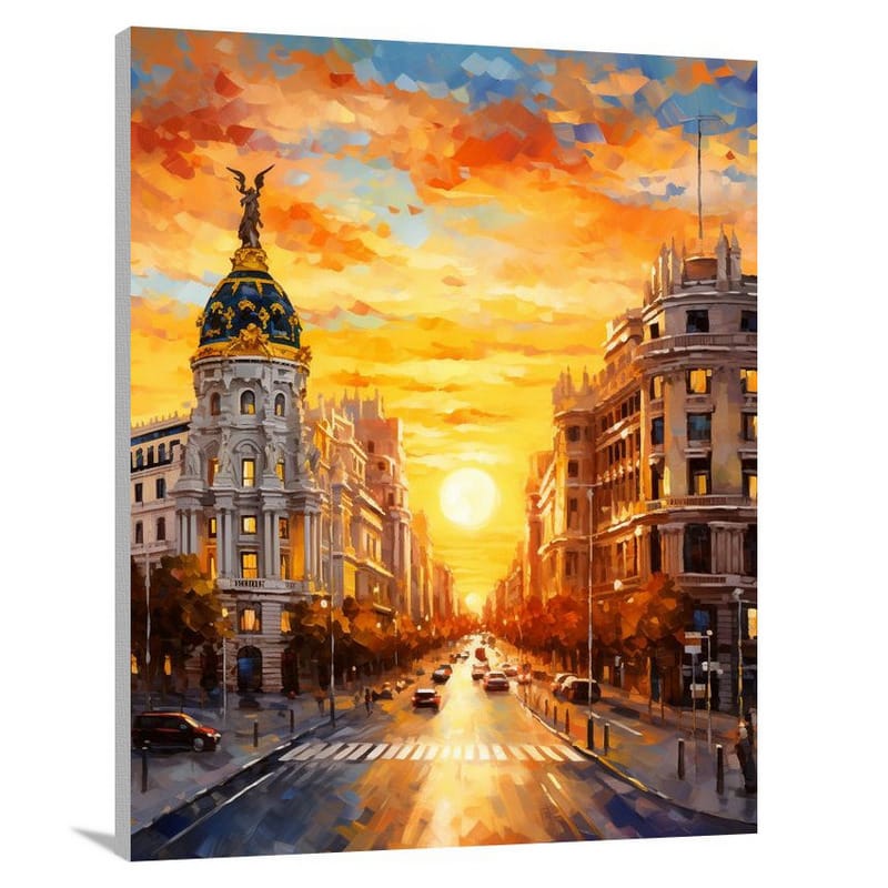 Madrid's Golden Impression - Canvas Print