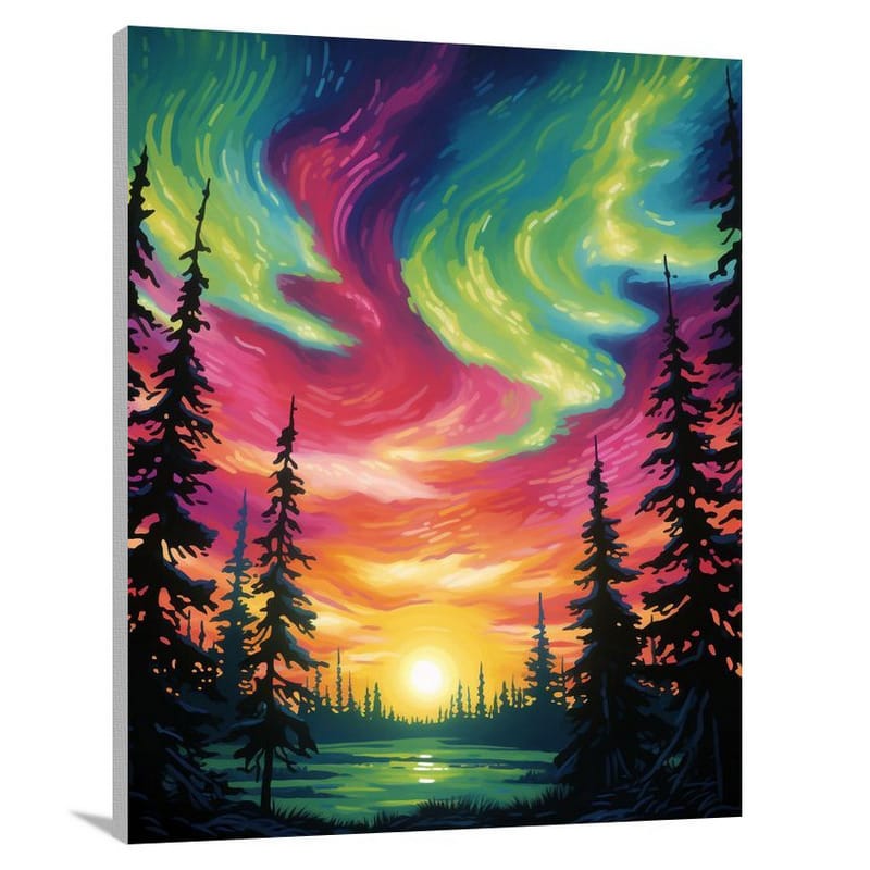Maine's Mystical Aurora - Canvas Print