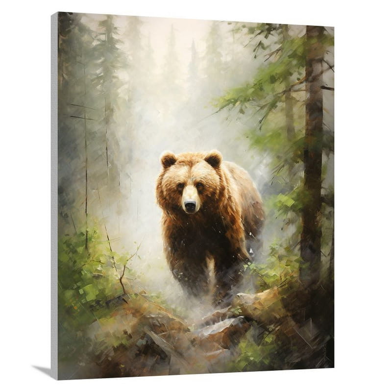 Majestic Brown Bear in the Wild - Canvas Print