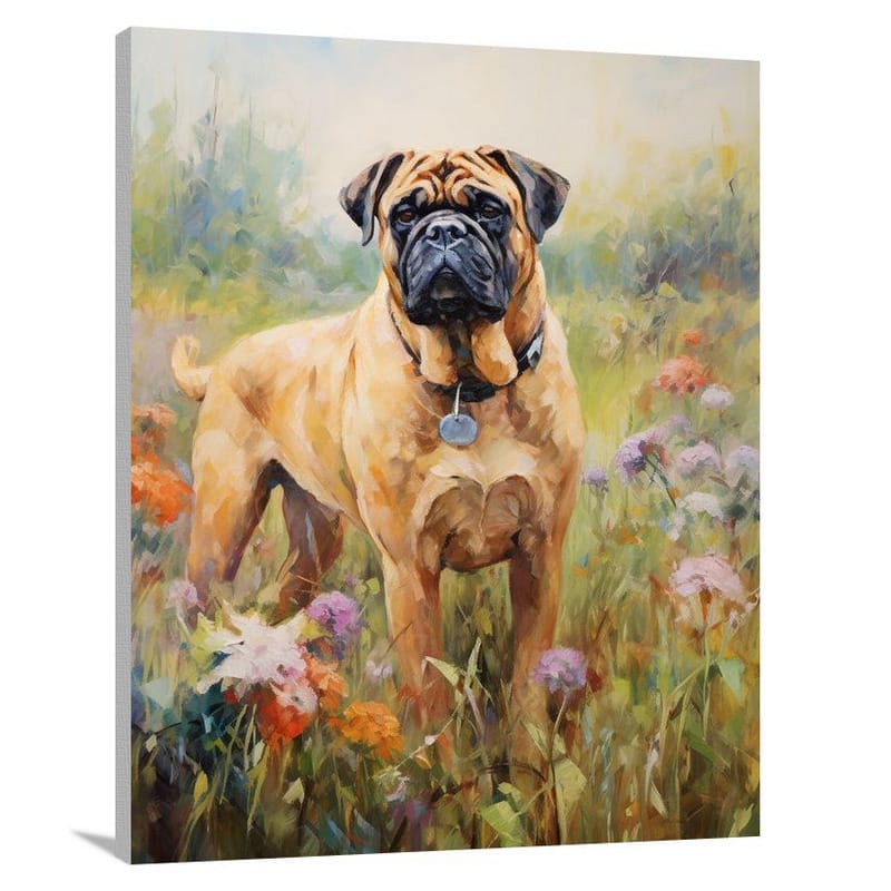 Majestic Bullmastiff in Bloom - Canvas Print