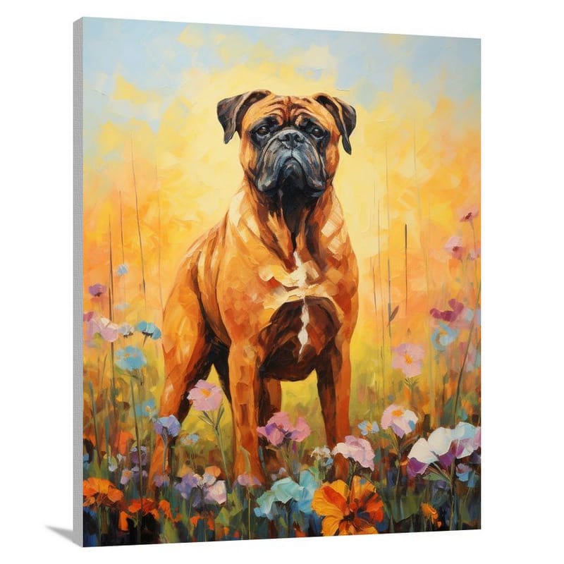 Majestic Bullmastiff in Bloom - Impressionist - Canvas Print