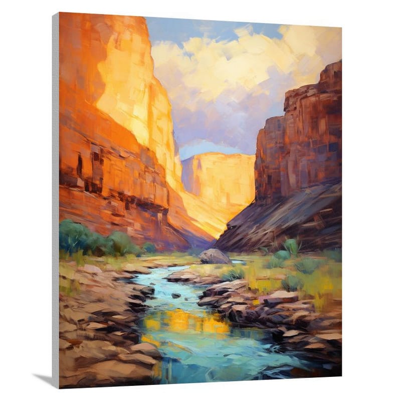 Majestic Canyon: Sunlit Whispers - Canvas Print