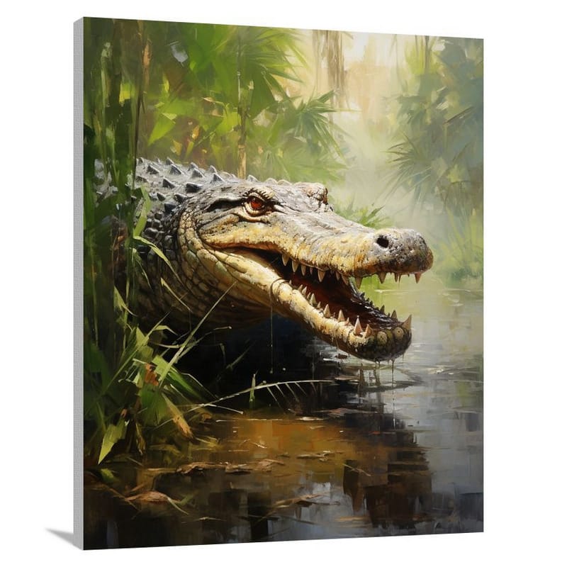 Majestic Crocodile: A Wildlife Encounter - Canvas Print