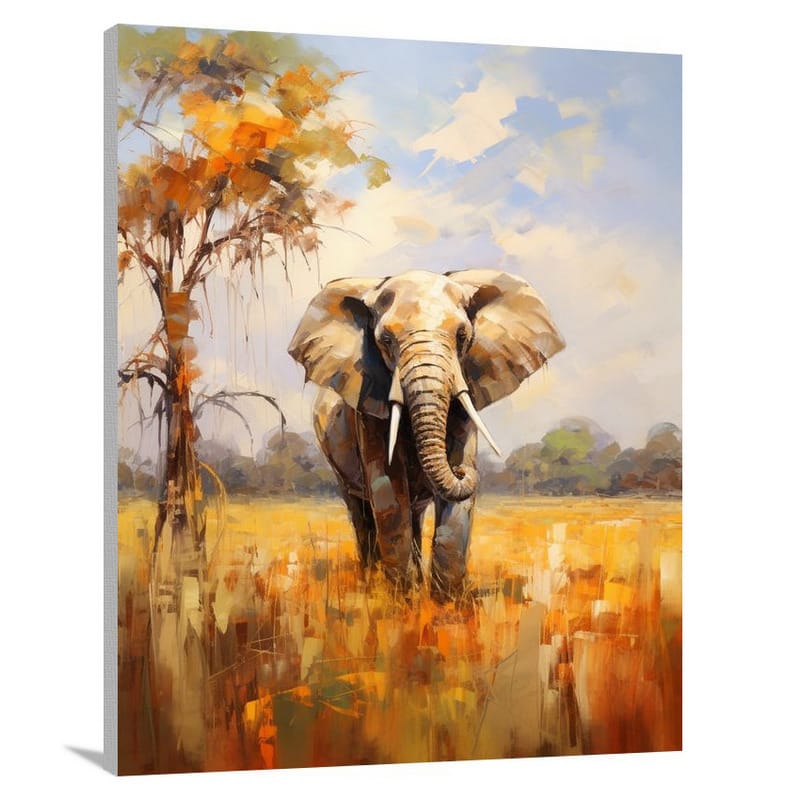 Majestic Elephant in the Wild - Impressionist - Canvas Print
