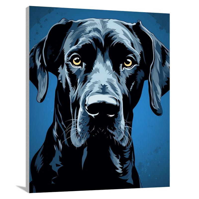 Majestic Gaze: Great Dane's Moonlit Mystery - Canvas Print