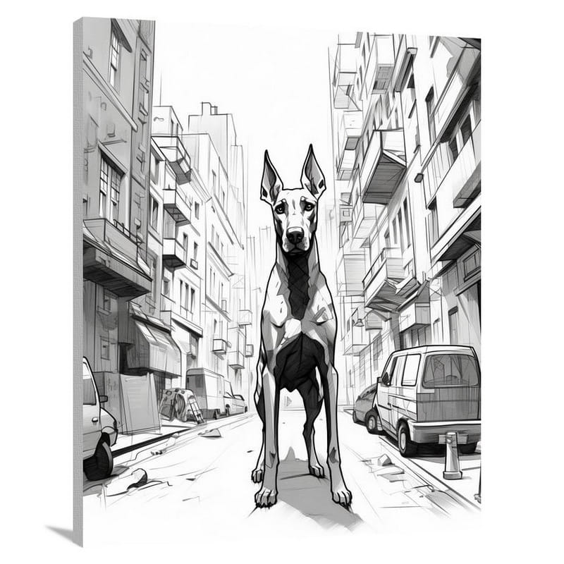 Majestic Guardian: Doberman Pinscher - Canvas Print