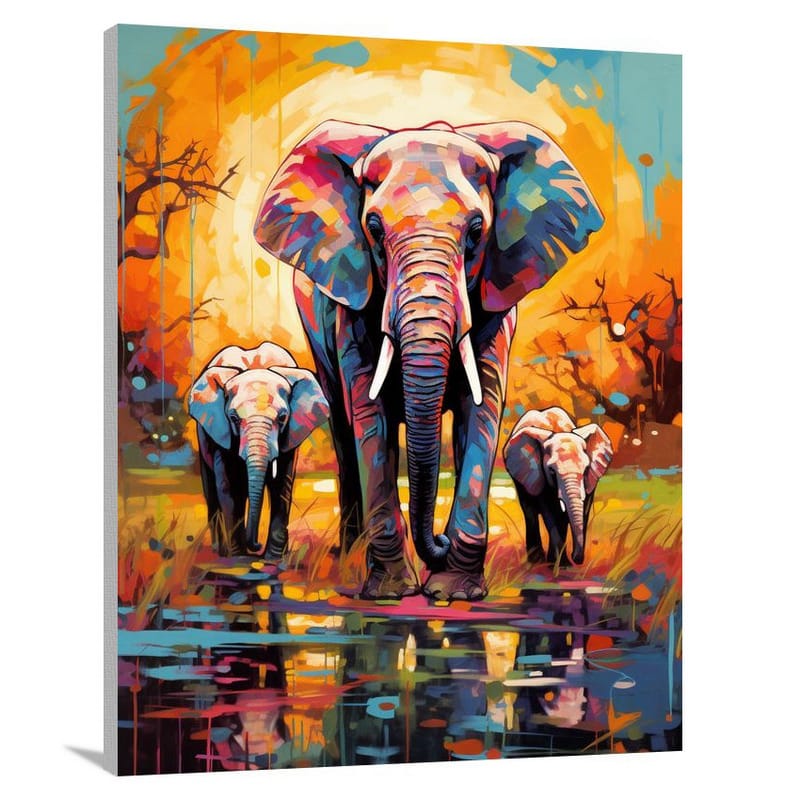 Majestic Harmony: Elephant's Domain - Canvas Print