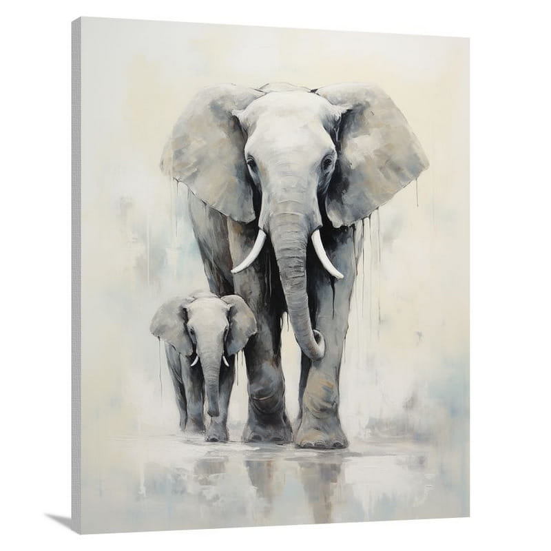 Majestic Harmony: Elephant's Grace - Canvas Print