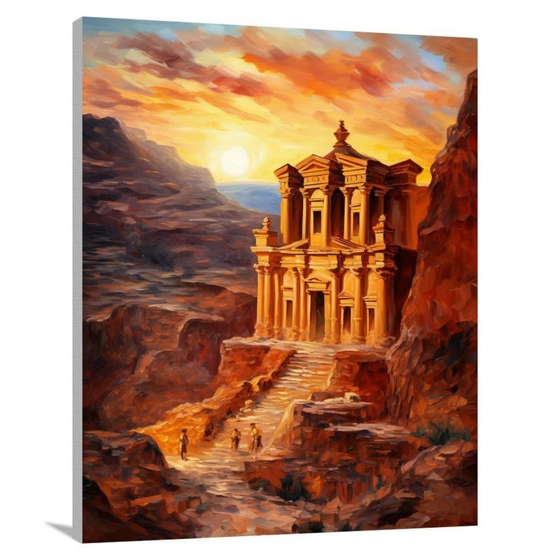 Majestic Jordan: Sunset at Petra - Canvas Print