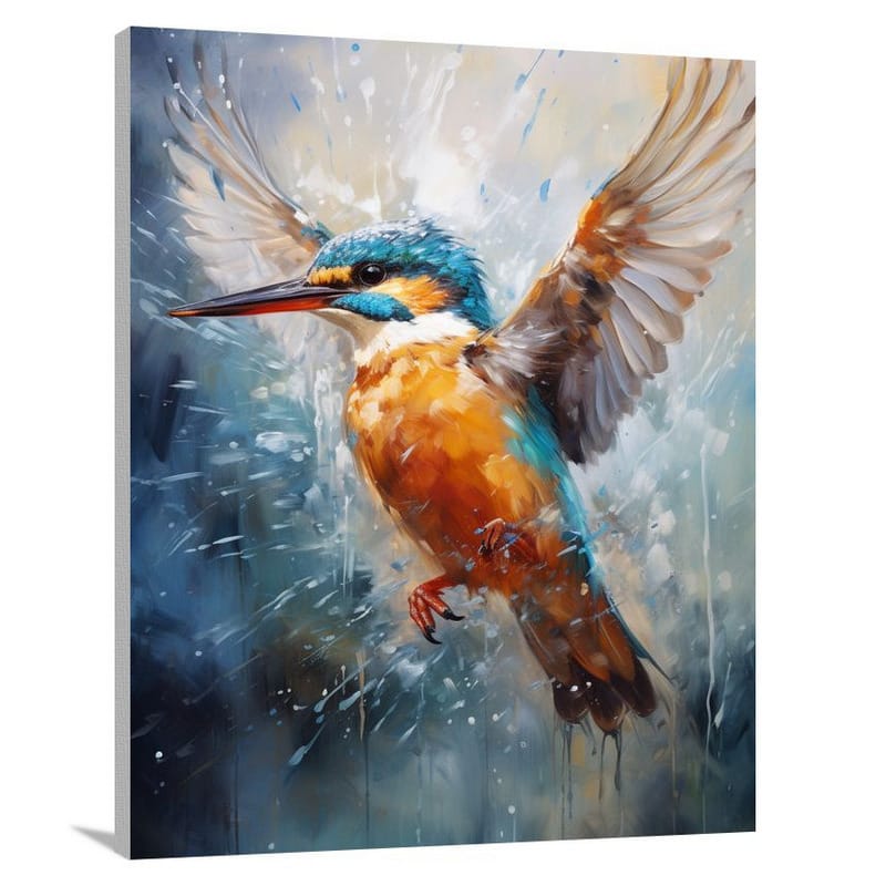 Majestic Kingfisher's Flight - Canvas Print
